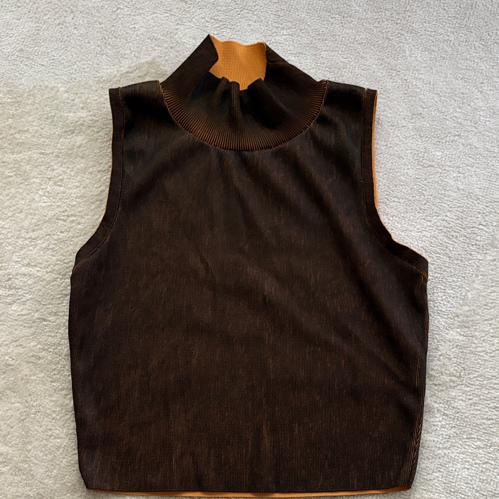 Zara Dark Brown Sleeveless Tank Top